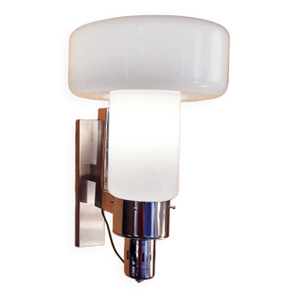 Flambeau light fixture in white opaline Murano glass, Circa 1970