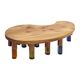Studio Superego Modern Wood and Multicolor Plexiglass Italian Coffee Table