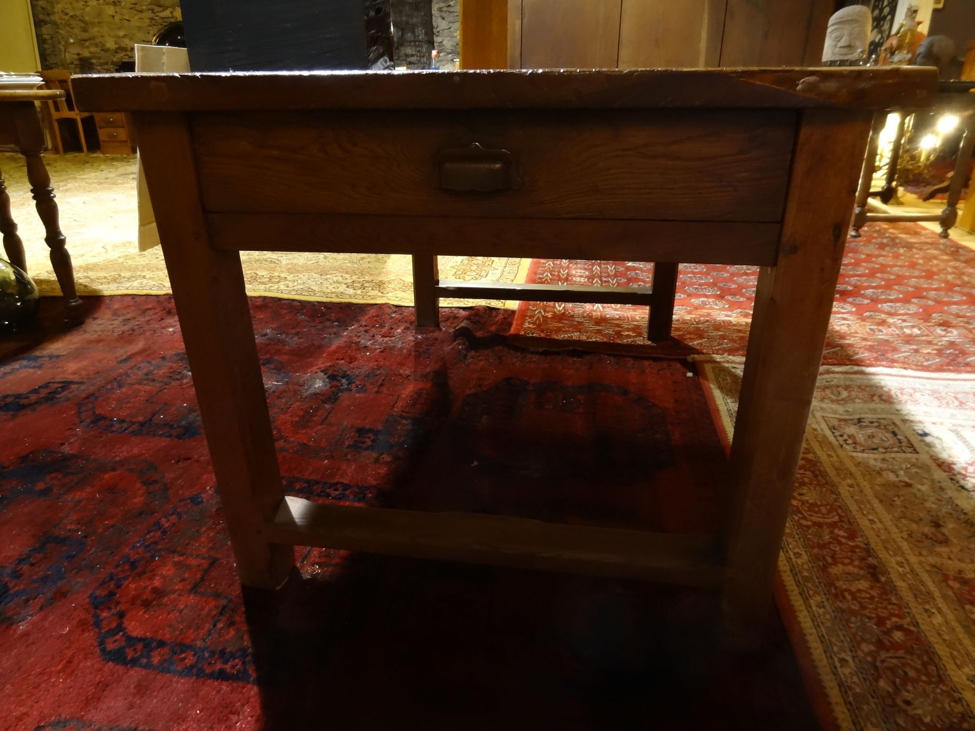 Nineteenth century farmhouse table in natural oak wood 140 x 90 cm
