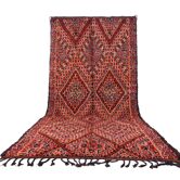 Grand tapis marocain vintage fait main 186 x 412 cm - Tapis en laine berbère antique