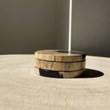 Set of 3 fossilized wood coasters (clear)