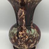 Old vase with polychrome enamelled ceramic coves with effect 21.5