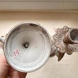 2 Aged Metal Candlesticks