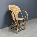 Braided folk art wooden armchair