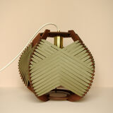 Woven khaki lamp to install