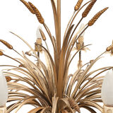 Pair of 12-burner wheat sheaf chandeliers by Hans Kogl