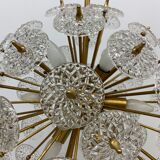 Val Saint Lambert crystal sputnik gold chandelier , 1960’s
