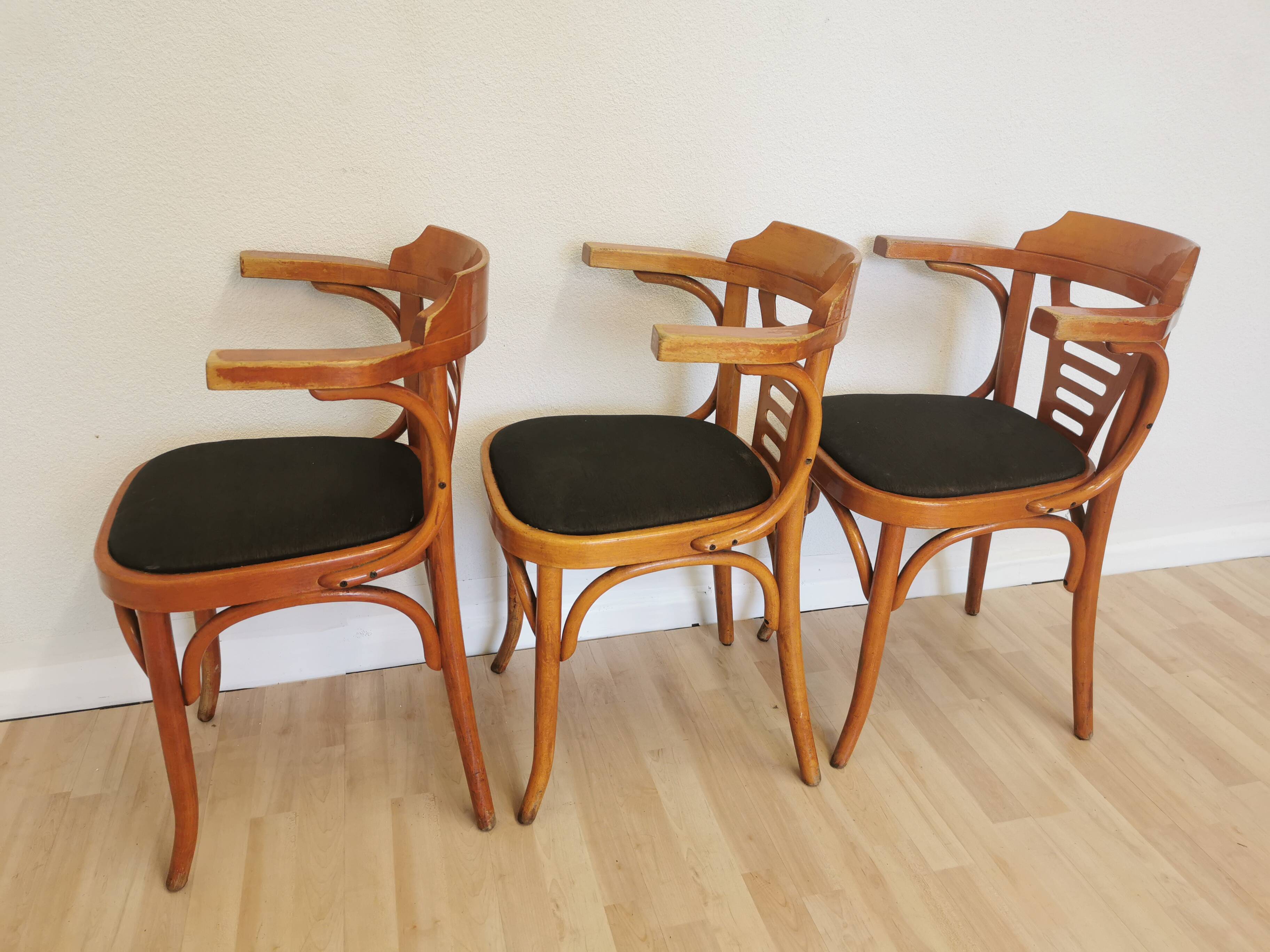 Vintage Bentwood Armchairs - Set of 3 - Mid-Century Irish Pub Style
