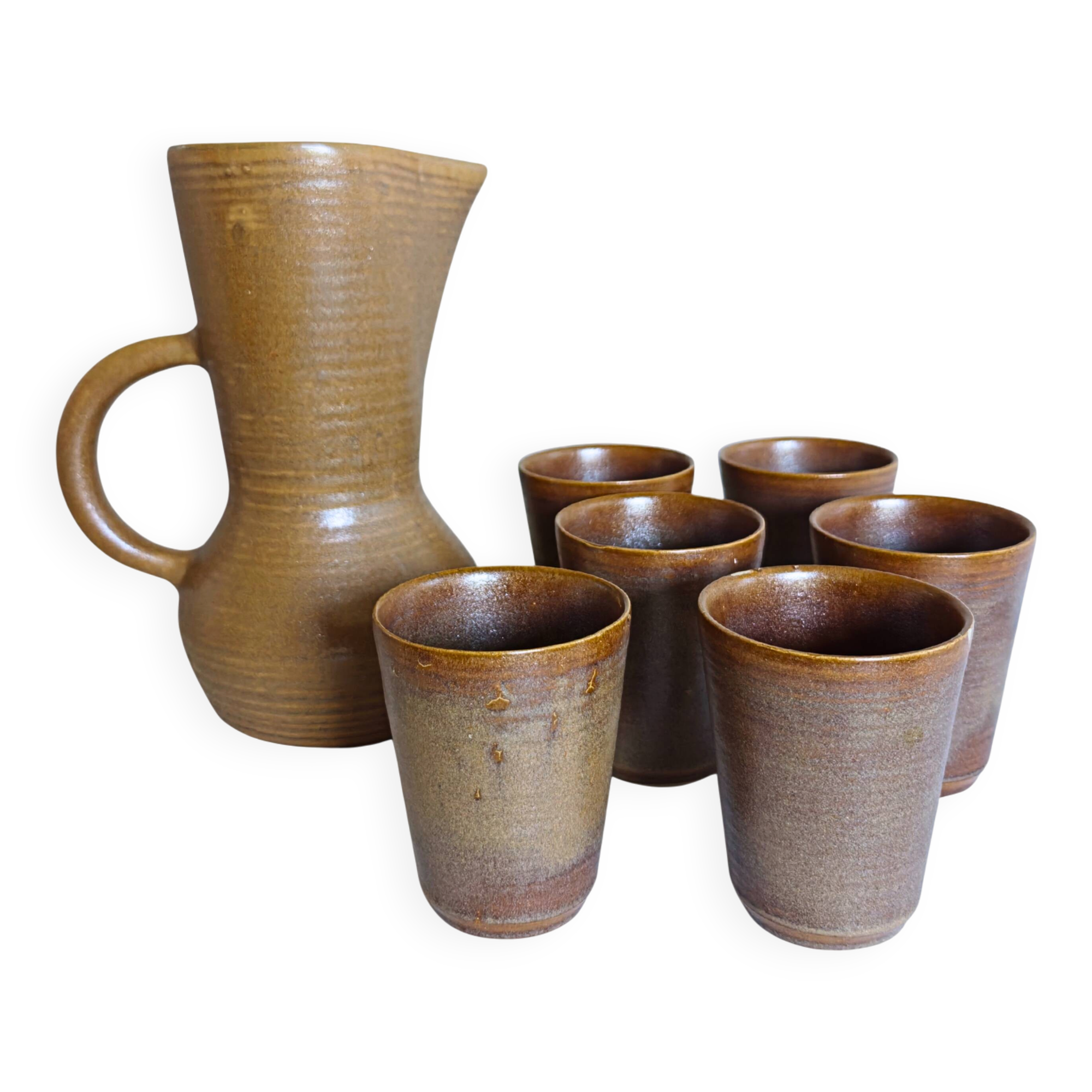 Pichet & tasses Grès vintage