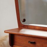 Scandinavian wall mirror in teak with drawers – mid-century Danish design