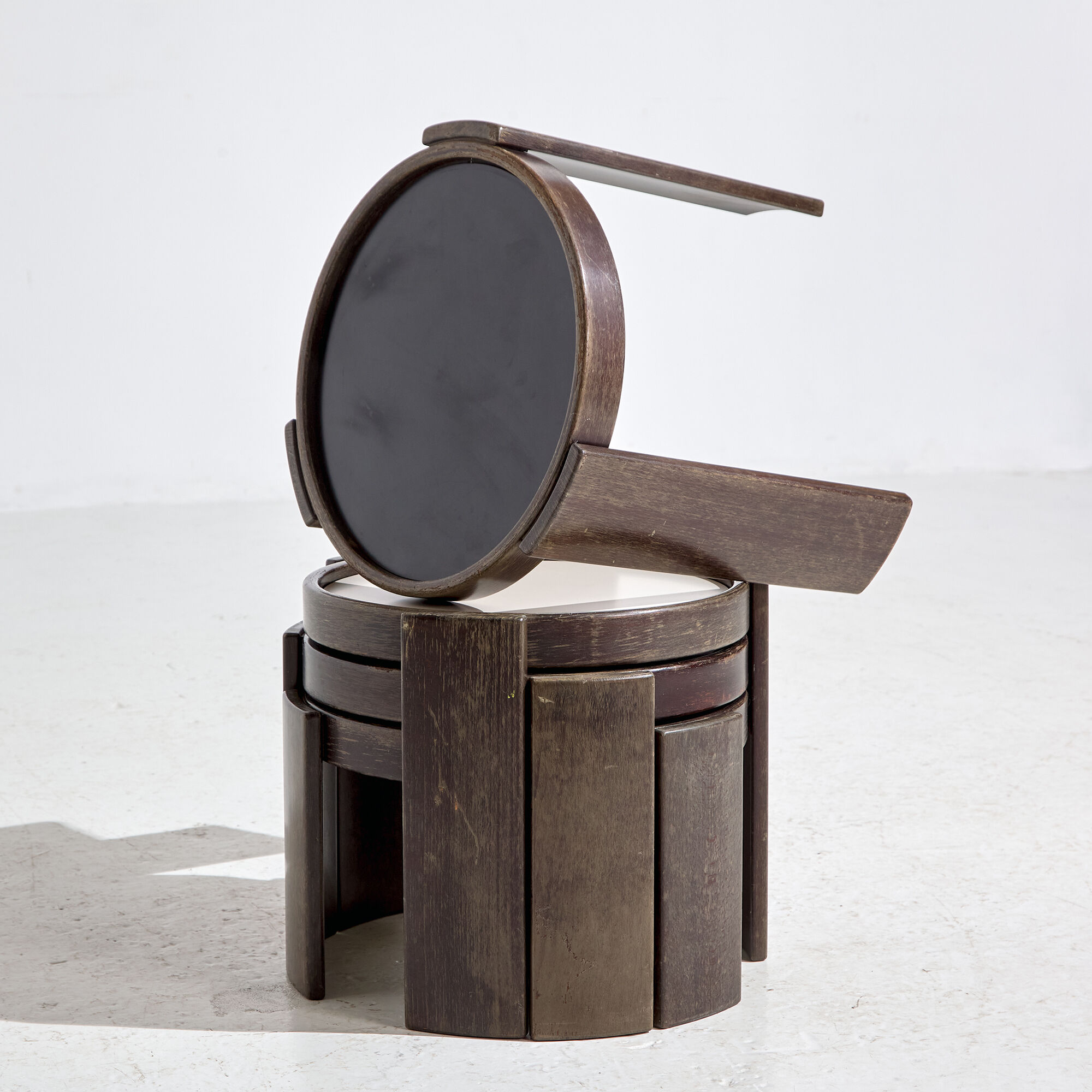 Set of four ‘model 780’ beechwood nesting tables from the 1960s, designed by gianfranco frattini for cassina