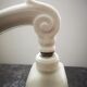 Wall lamp old white porcelain art deco bathroom 1920 tulip engraved glass