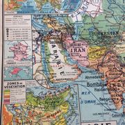 Map of old cardboard school Asia Jean Brunhes Deffontaines
