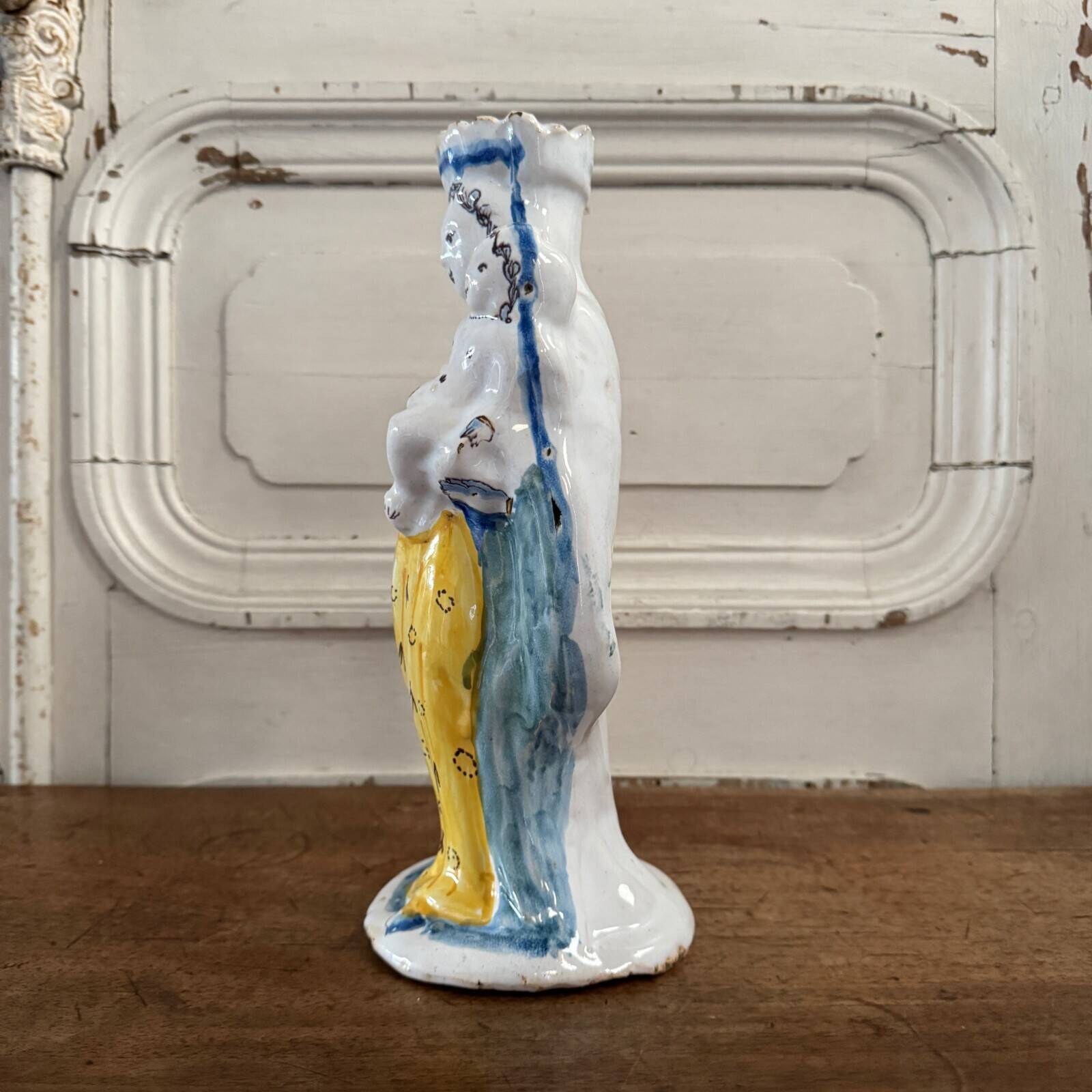 18th century Virgin Mary in Nevers earthenware