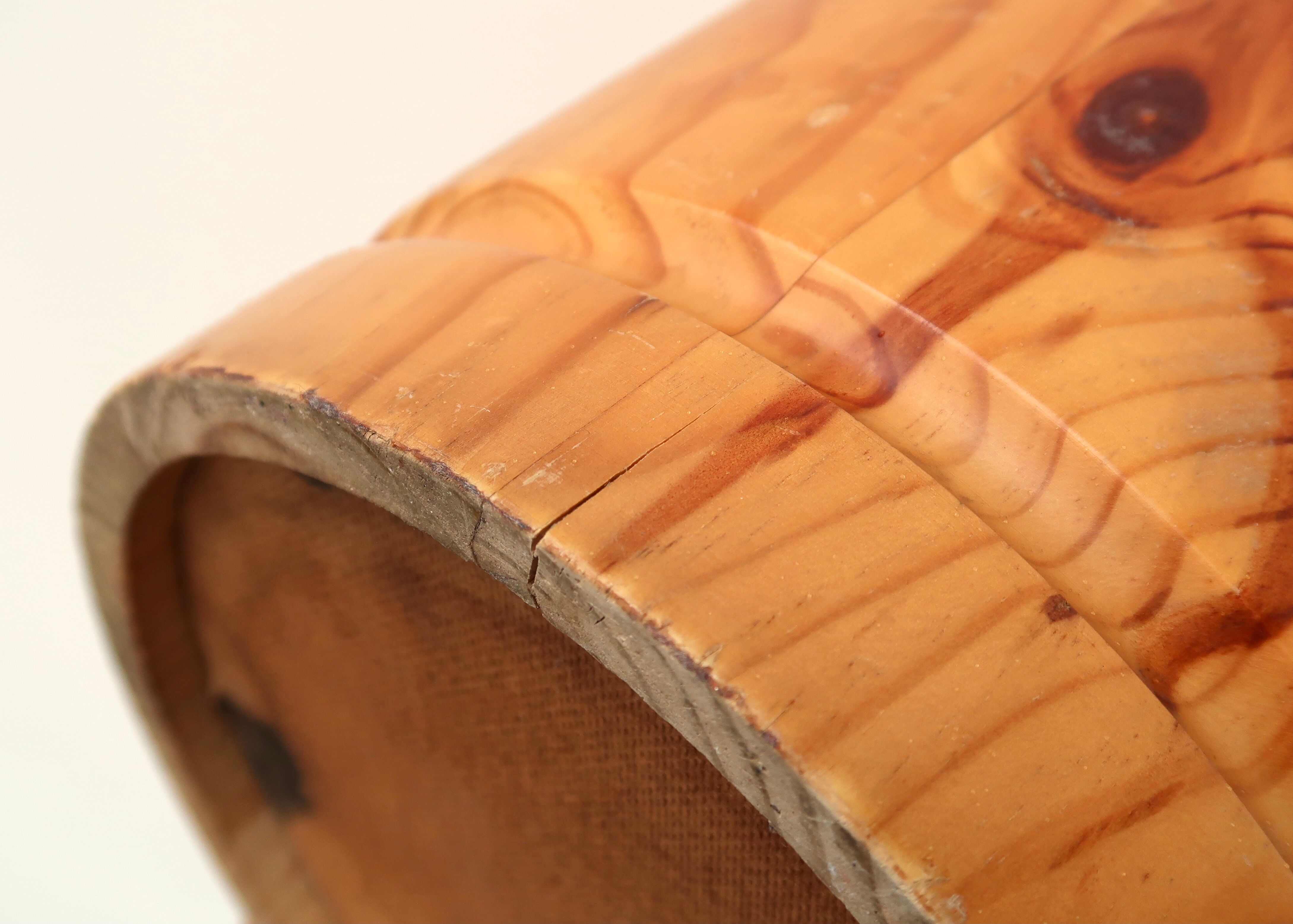 Wooden wastebasket, 70s