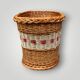 Old basket - wicker basket and woven scoubidou - 1960s