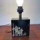 Vintage lamp Le Dauphin with Japonese decor from the 1970s.