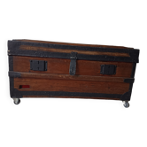 Old trunk with red velvet interior