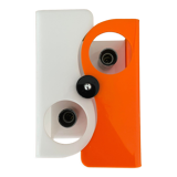 Vintage two-light wall lamp, ABS orange and white, France 1970