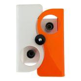 Vintage two-light wall lamp, ABS orange and white, France 1970