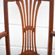 Fauteuil Art nouveau fauteuil bois avec assise cuir vert, pieds guimard style, salon, bibliothèque