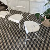 White metal chairs