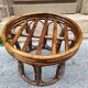 Vintage 1970s bamboo pouf stool