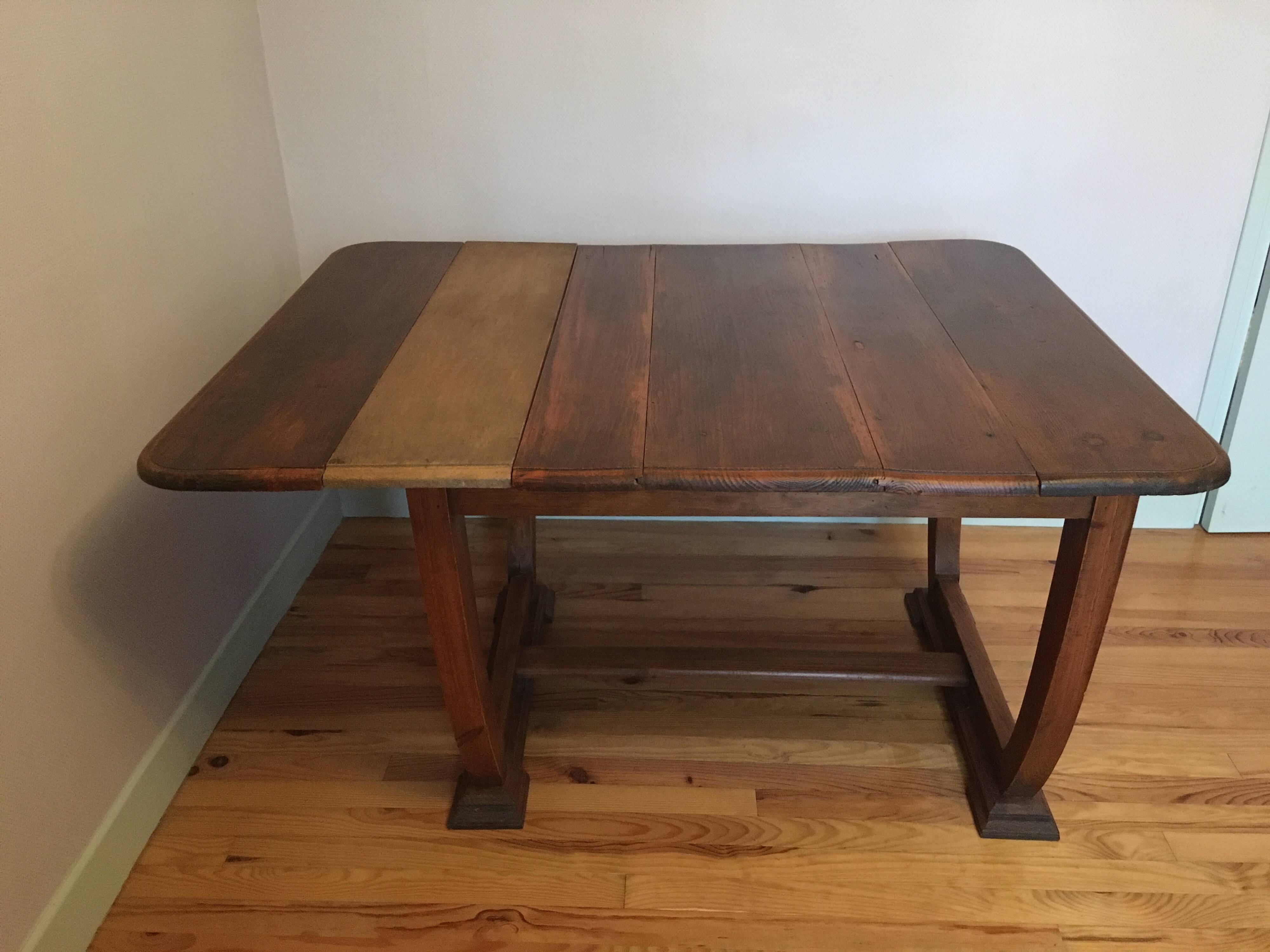 Art Deco extendable desk table with U-shaped base
