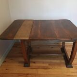 Art Deco extendable desk table with U-shaped base