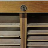 50s-60s double curtain filing cabinet in oak