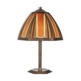 Lampe art déco en bronze et verre coloré, Pays-Bas - années 1920
