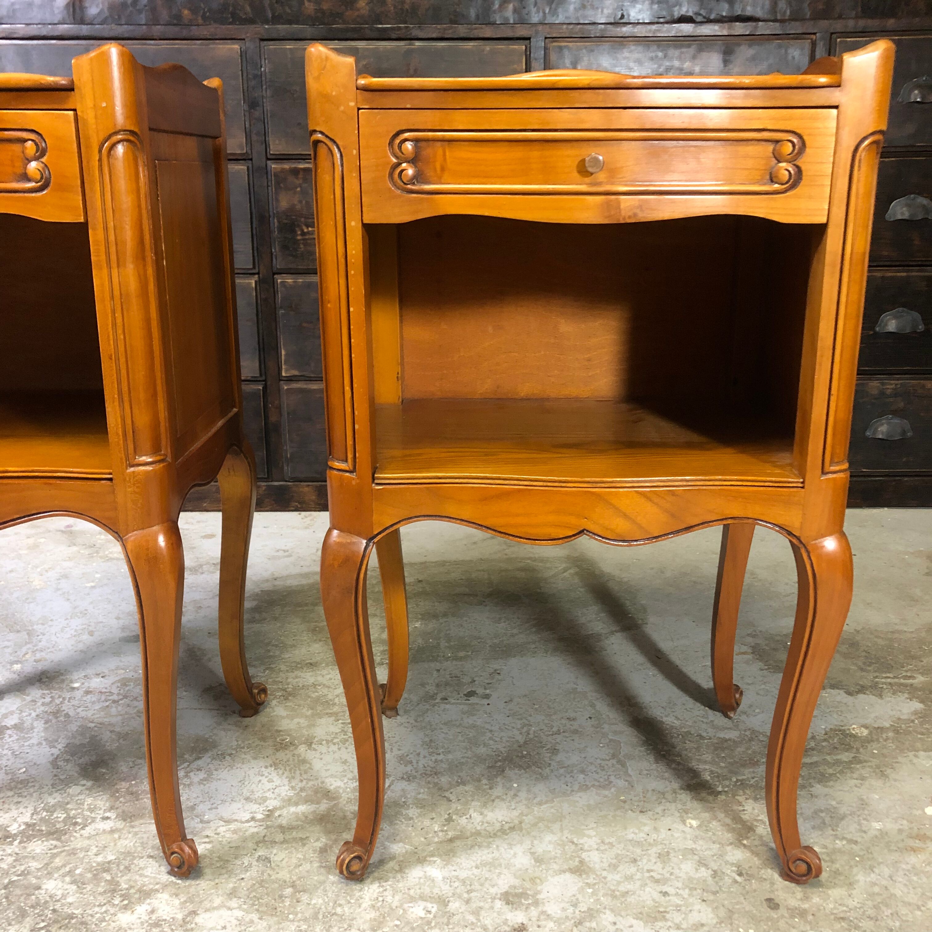 Pair of wooden bedside tables