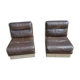 Pair of leather armchairs Roche Bobois from the 70s