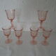 12 rose pink rosaline glasses France - 6 H 14.5 cm - 6 H 12.5 cm