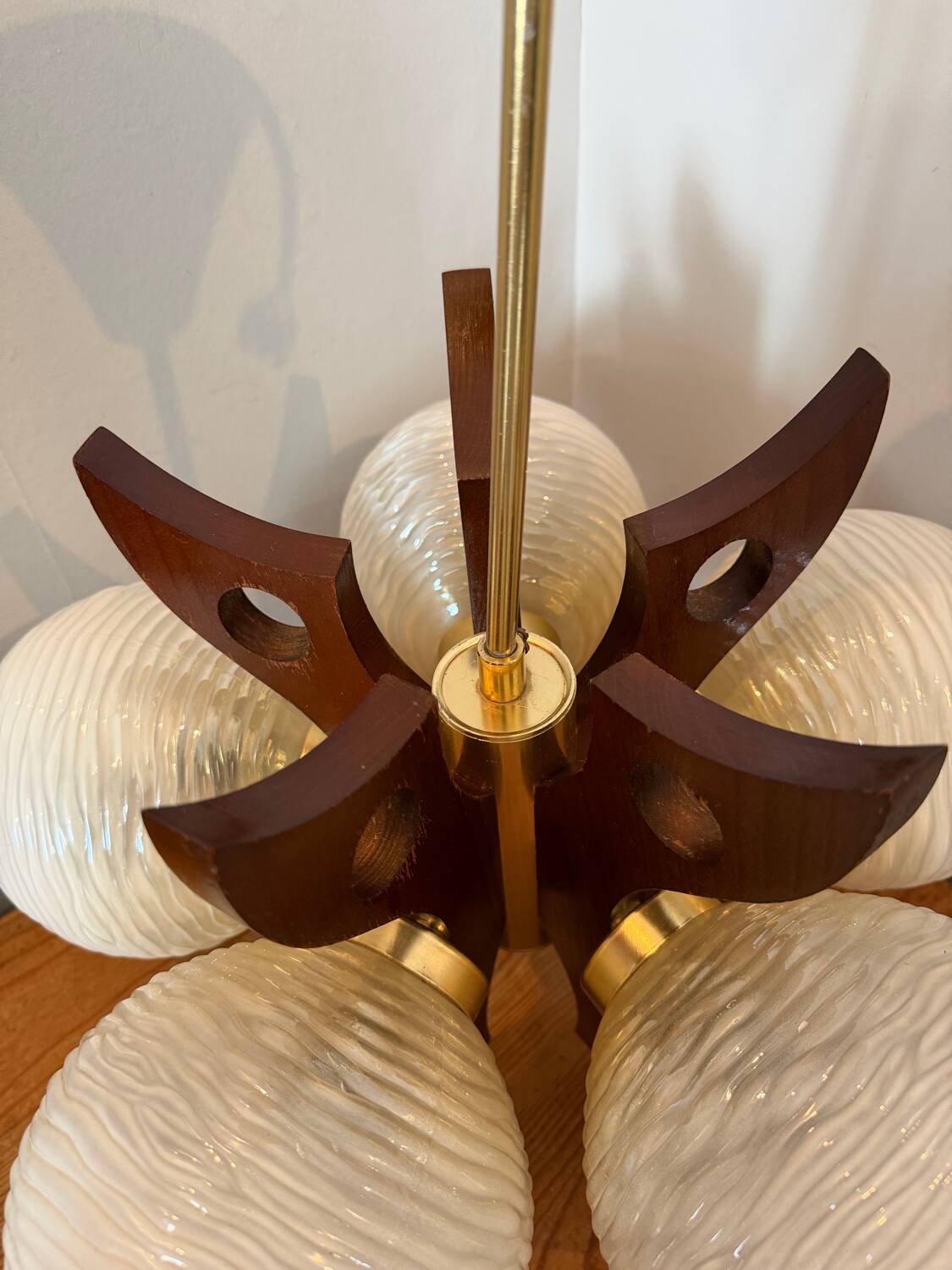 Suspension with 5 globes, Scandinavian design made by Szarvasi.