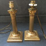 Golden bronze Corinthian column lamp