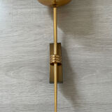 Paire d’appliques 1950 en laiton et verre opaque