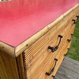 Vintage rattan chest of drawers 1950-60
