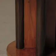 Guéridon rond de style Art déco en bois, vers 1950