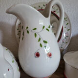 Set of 4 vintage earthenware pieces for bathroom