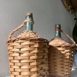 Lot of 2 old green canisters