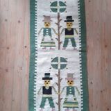 Small wool rug with a 70s Danish folk pattern.