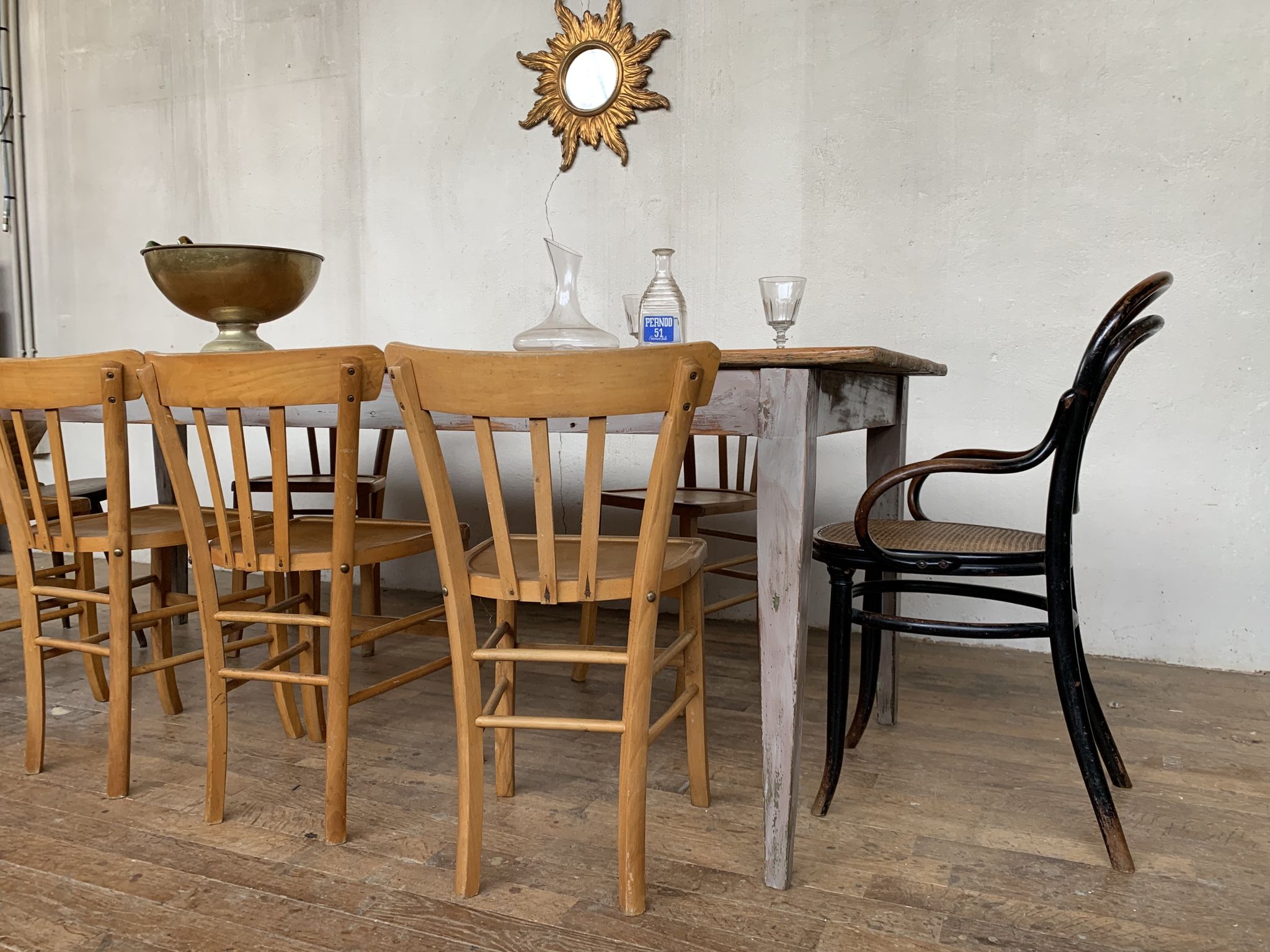 Table de ferme fin XIXème en chêne et sapin