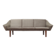 Canapé en velours gris, design danois, années 1980, production : Danemark