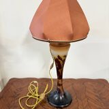 Art Nouveau mushroom lamp – Émile Gallé – Floral pansy decoration