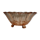Art deco glass bowl pink 50 years
