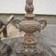 Paire de chenets anciens en acier et bronze