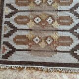 Scandinavian hand woven rolakan rug by Ingegerd Silow, Sweden