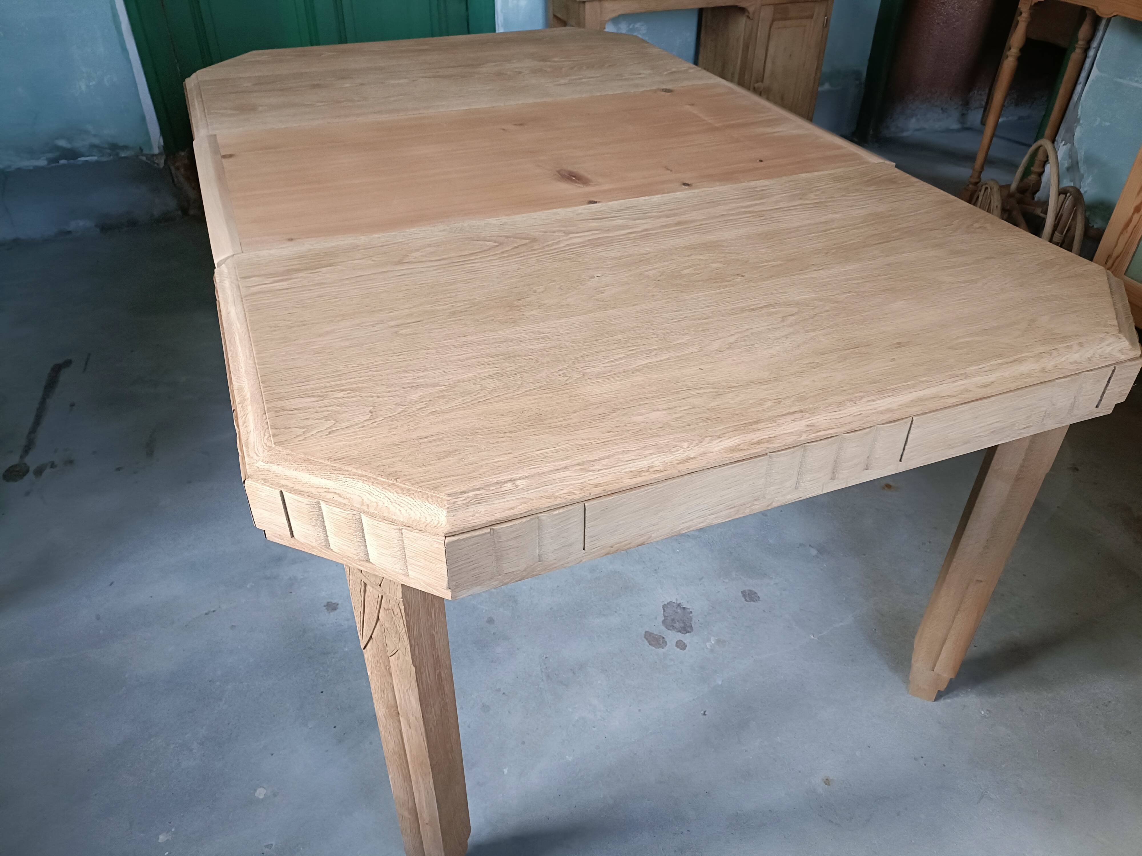 Renovated Art Deco dining table with extension.