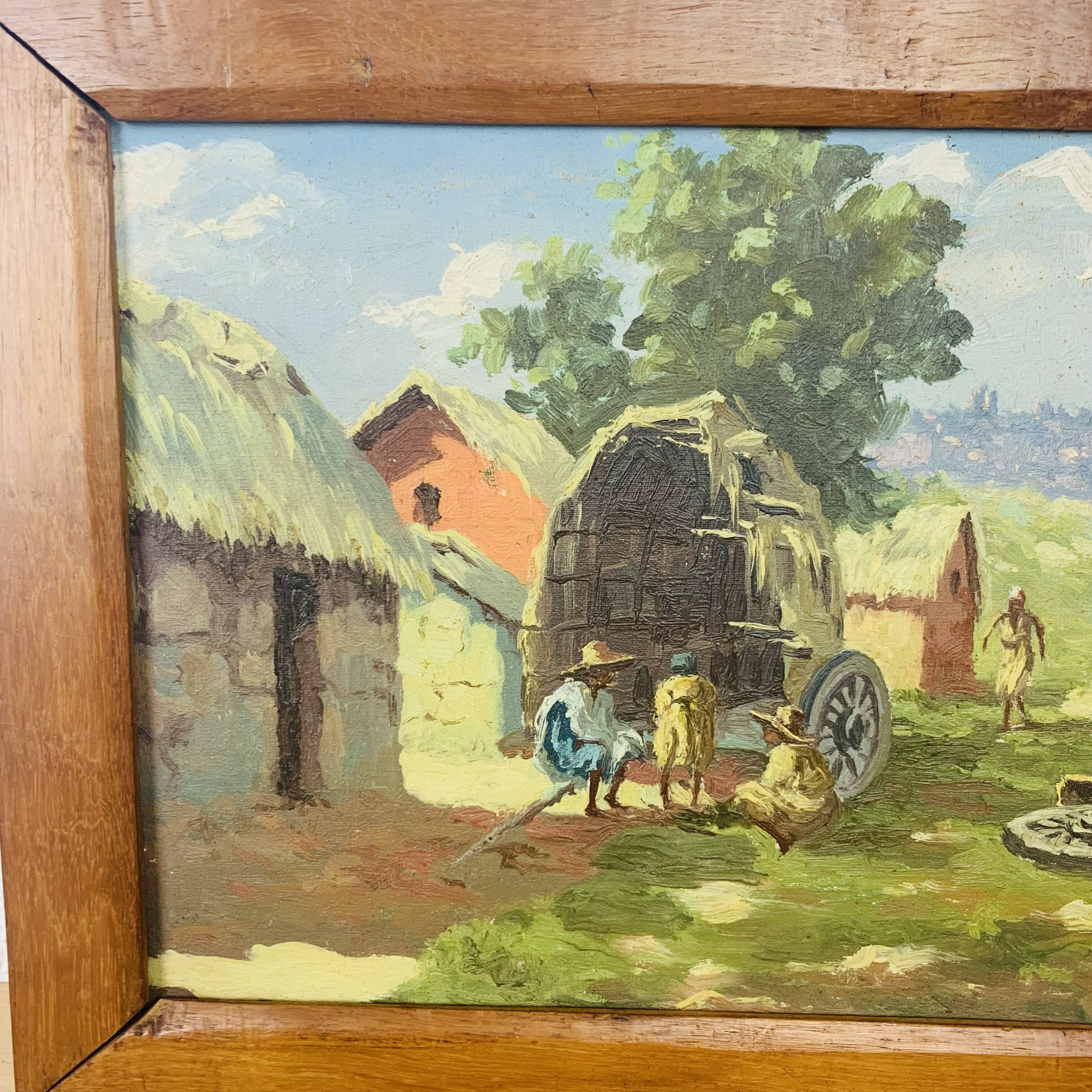 Tableau village Malgache par Ambroise Rakoto